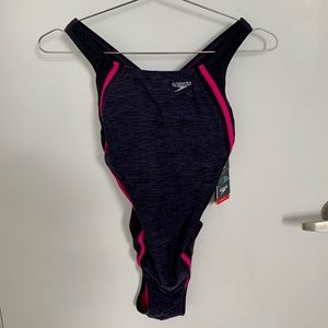SPEEDO Powerflex Eco Quantum Splice One Piece Swimsuit Size 6